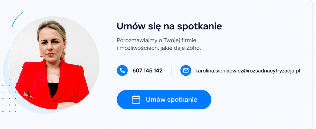 Karolina Sienkiewicz — kontakt w sprawie wdrożeń Zoho